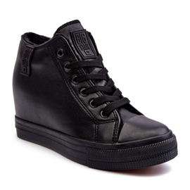 Damen-Sneaker aus Leder mit Keilabsatz Big Star MM274001 Schwarz 1