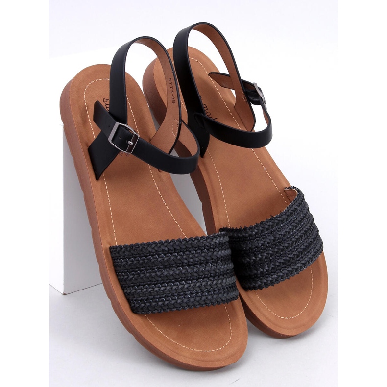 Salinon Schwarze Sandalen im Boho-Stil 1