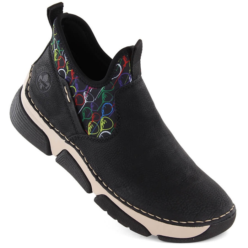 Bequeme Damen-Slipper-Stiefeletten in Schwarz von Rieker 45957-00 1