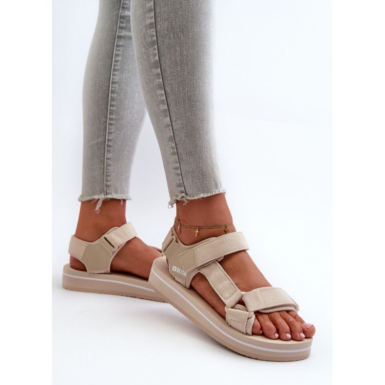 Damen-Plateausandalen Big Star NN274A535 Beige 2