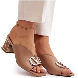 Elegante Damen-Flip-Flops mit hohem Absatz Laura Messi 2771 Beige 4