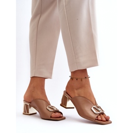 Elegante Damen-Flip-Flops mit hohem Absatz Laura Messi 2771 Beige 3