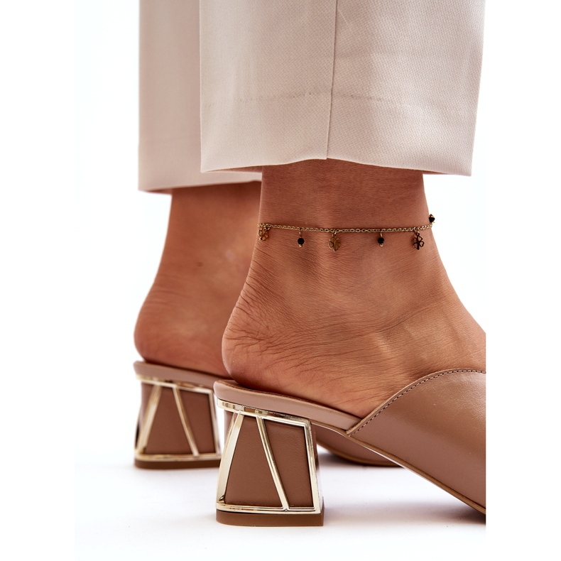 Elegante Damen-Flip-Flops mit hohem Absatz Laura Messi 2771 Beige 1