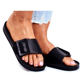 Damen Hausschuhe Big Star mit Schnalle Schwarz FF274A389 4