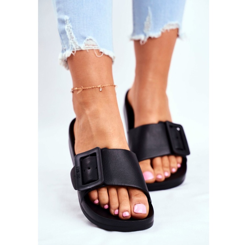 Damen Hausschuhe Big Star mit Schnalle Schwarz FF274A389 2