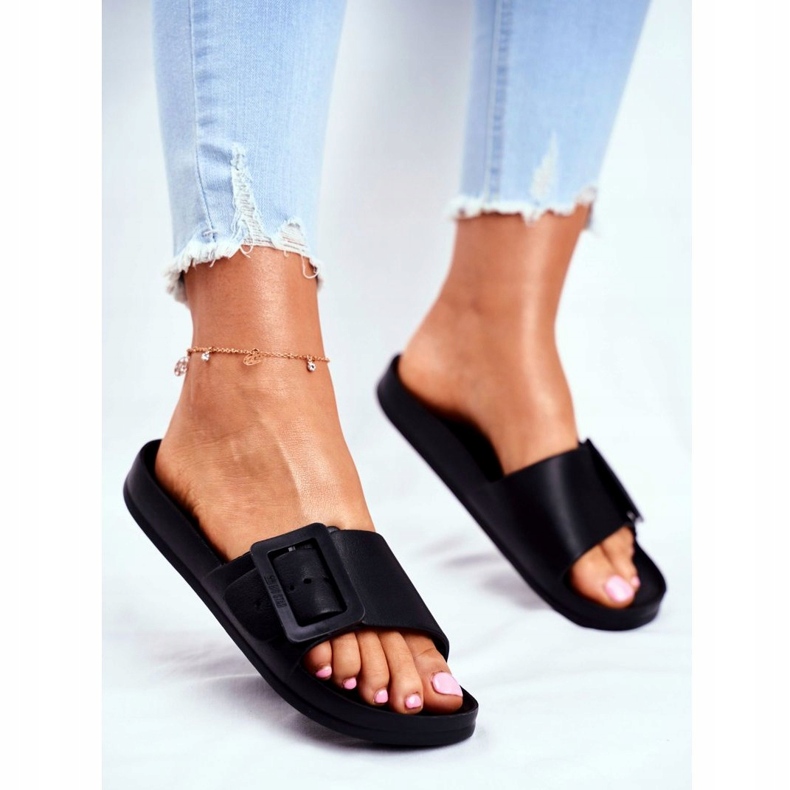 Damen Hausschuhe Big Star mit Schnalle Schwarz FF274A389 3