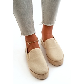 News Damen-Espadrilles auf beigem Plateau 3