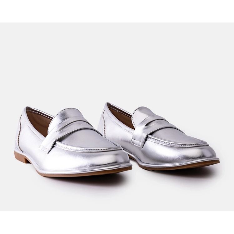 Palinka-Mokassins in Silbermetallic 1