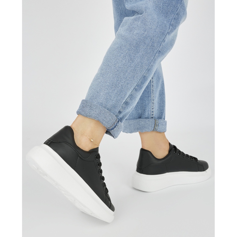Schwarze Plateau-Sportschuhe für Damen 1