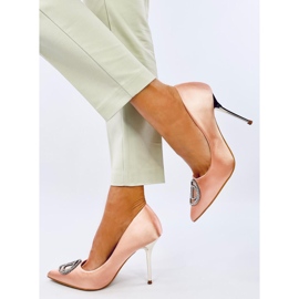 Malconi Champagner High Heels mit Kristallverzierung rosa 2