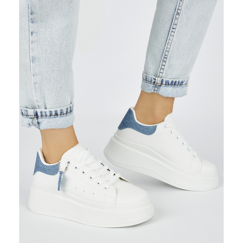 Weiße Plateauschuhe für Damen 2