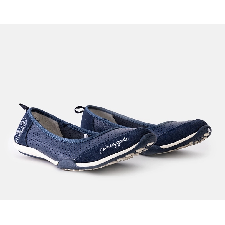 Marineblaue Ballerinas aus Wascana-Leder 1