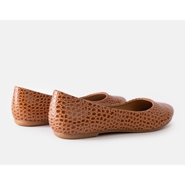 Braune Ballerinas mit Schlangenledermotiv von Shaka 1