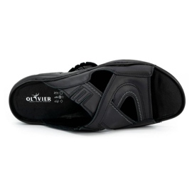 Olivier Herrenflip -Flops aus natürlichen Leder 400MP Schwarz 3