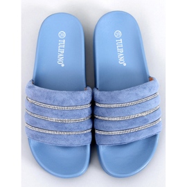 Lynne Blue Strass-Slides blau 1