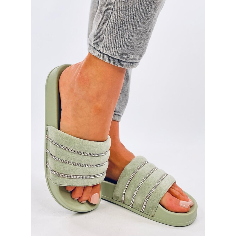 Lynne Green Strass-Slides grün 2