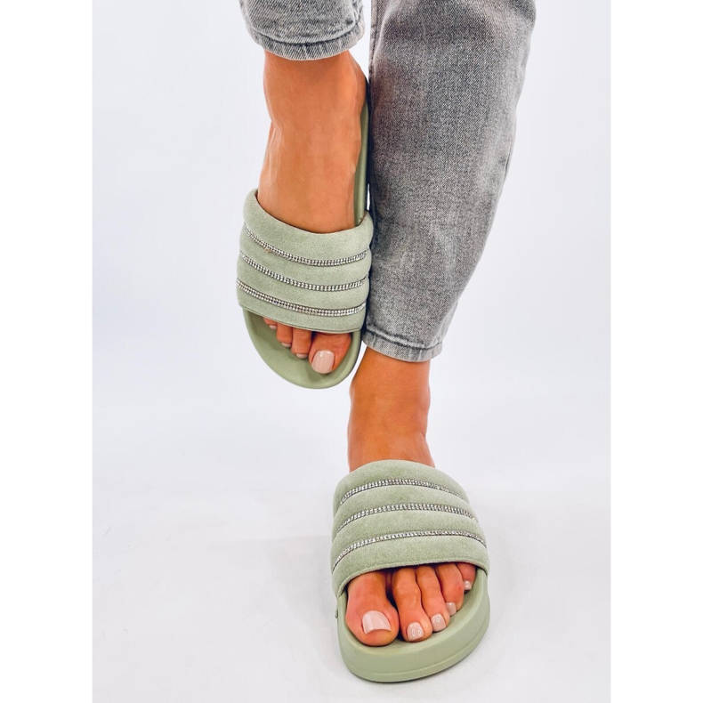 Lynne Green Strass-Slides grün 1