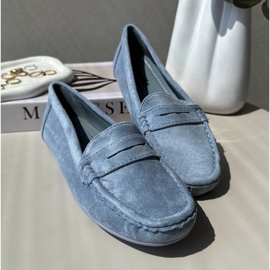 Blaue Lenvie Wildleder-Loafer für Damen 2