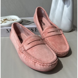 Damen-Loafer aus Wildleder in Hellrosa von Lenvie 1