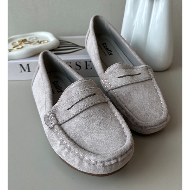 Confly Frauen Wildleder Moccasins Gray Lila Lenvie grau 2