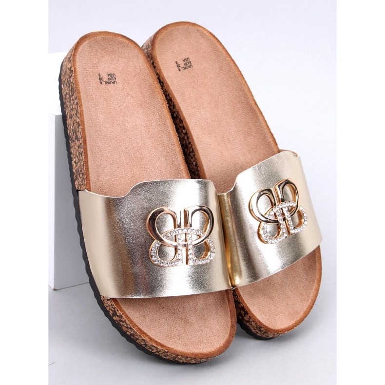 Ibanei LT.GOLD Korkhausschuhe mit Strasssteinen golden 1