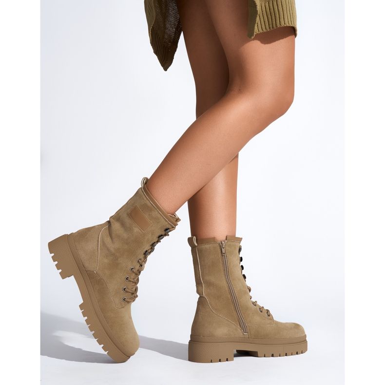 Braune Schnürstiefeletten für Damen 2