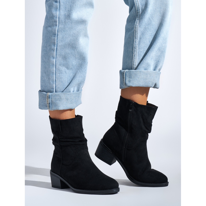 Schwarze Cowboystiefel für Damen 1