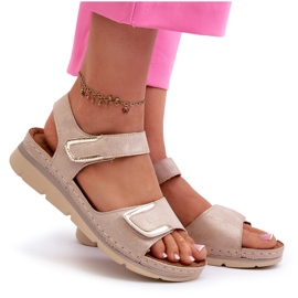 Evento Damensandalen mit Klettverschluss, Beige 4
