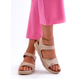 Evento Damensandalen mit Klettverschluss, Beige 3