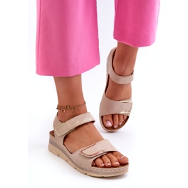 Evento Damensandalen mit Klettverschluss, Beige 1