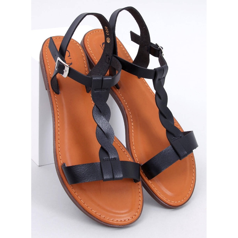 Pourta Schwarze Damensandalen 1