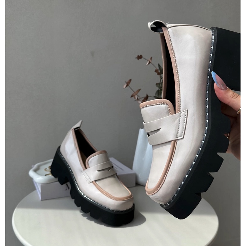 S.Barski Damen-Mokassins aus Leder D&amp;A MR870-32 Beige 1