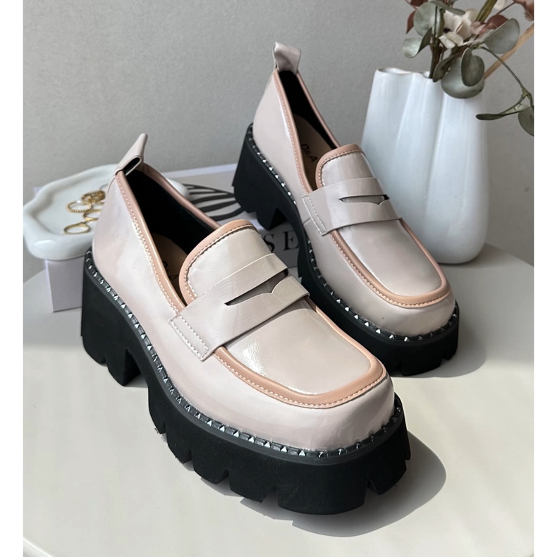 S.Barski Damen-Mokassins aus Leder D&amp;A MR870-32 Beige 2