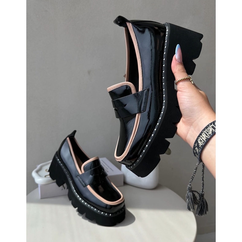 S.Barski Damen-Mokassins aus Leder D&amp;A MR870-32 Schwarz 2