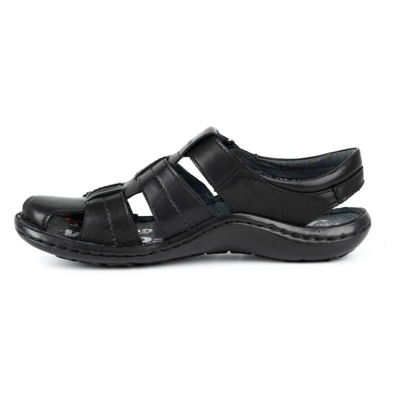 Kampol Herren Ledersandalen 220KAM schwarz 1