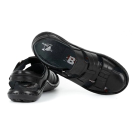 Kampol Herren Ledersandalen 220KAM schwarz 4