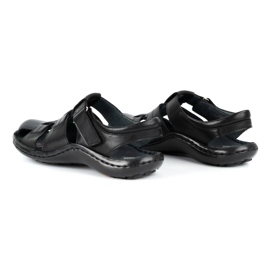 Kampol Herren Ledersandalen 220KAM schwarz 5