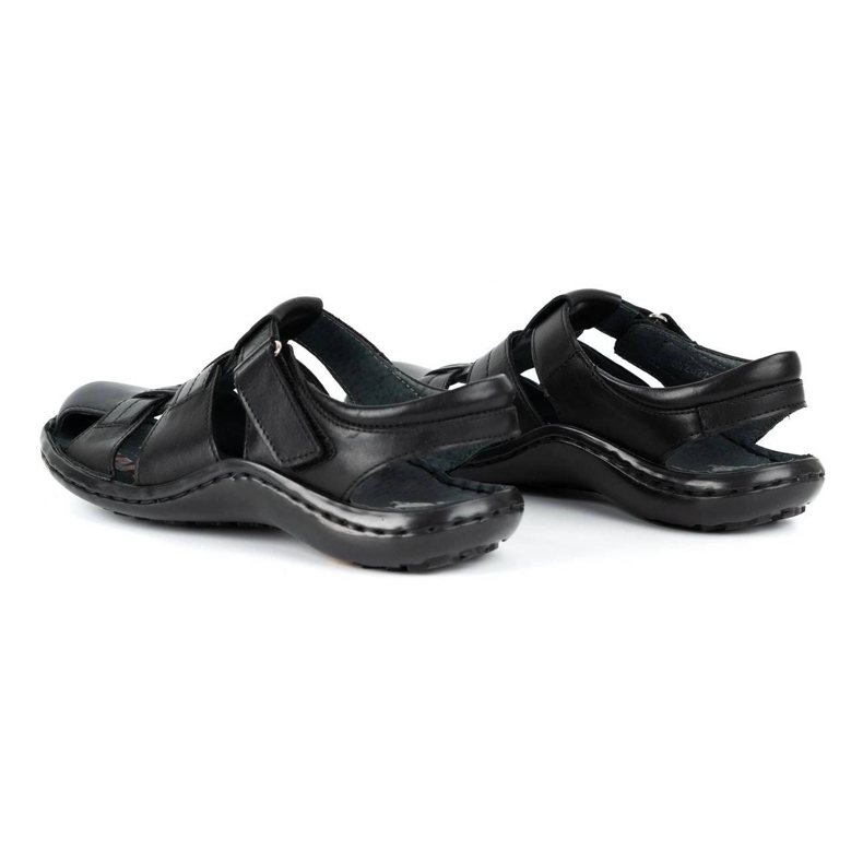 Kampol Herren Ledersandalen 220KAM schwarz 5