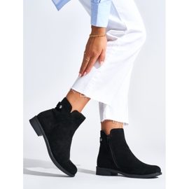 Schwarze Wildleder-Stiefeletten für Damen 1