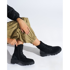 Schwarze Damen-Arbeiterstiefel zum Schnüren 3
