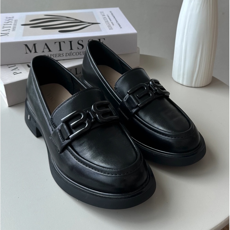 Vinceza Elegante Damen-Ledermokassins Schwarz Triana 1