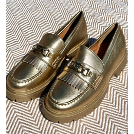 PH2 Damen-Mokassins aus Faux-Wildleder mit Goldverzierung Zanita golden 1