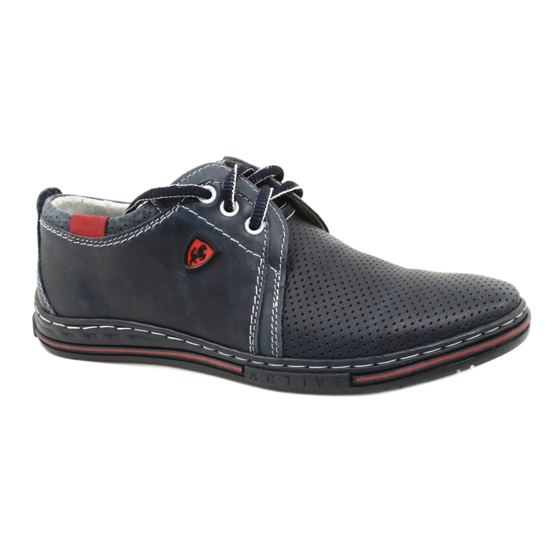 Polbut Herren-Lederschuhe 343P, Perforation, Marineblau 4