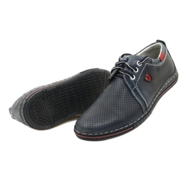 Polbut Herren-Lederschuhe 343P, Perforation, Marineblau 6