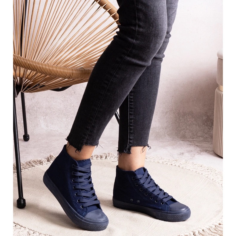 Marineblaue High-Top-Sneaker von Raffie 1