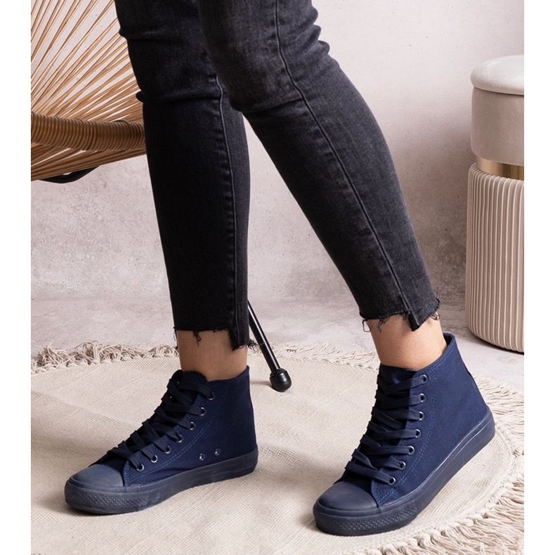 Marineblaue High-Top-Sneaker von Raffie 2