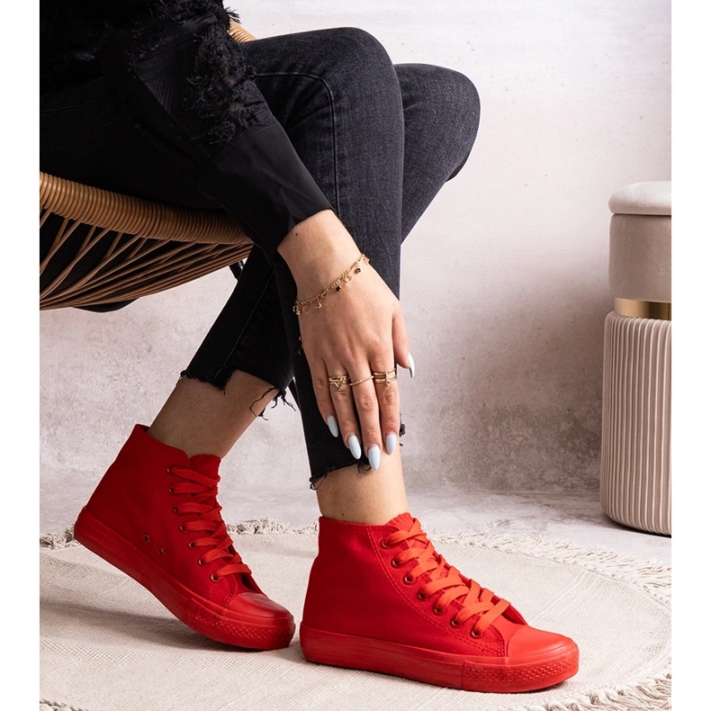 Rote Raffie-High-Top-Sneaker 1