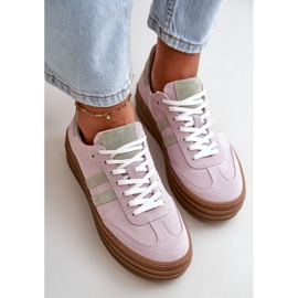 Zazoo N1068S4 Wildleder-Plateau-Sneaker für Damen, Lila 1