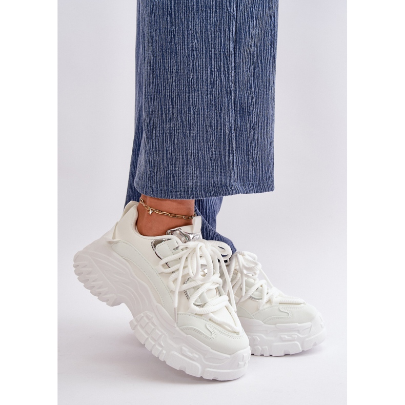 Damen-Sneaker mit massiver Sohle, weißes Nevela 1