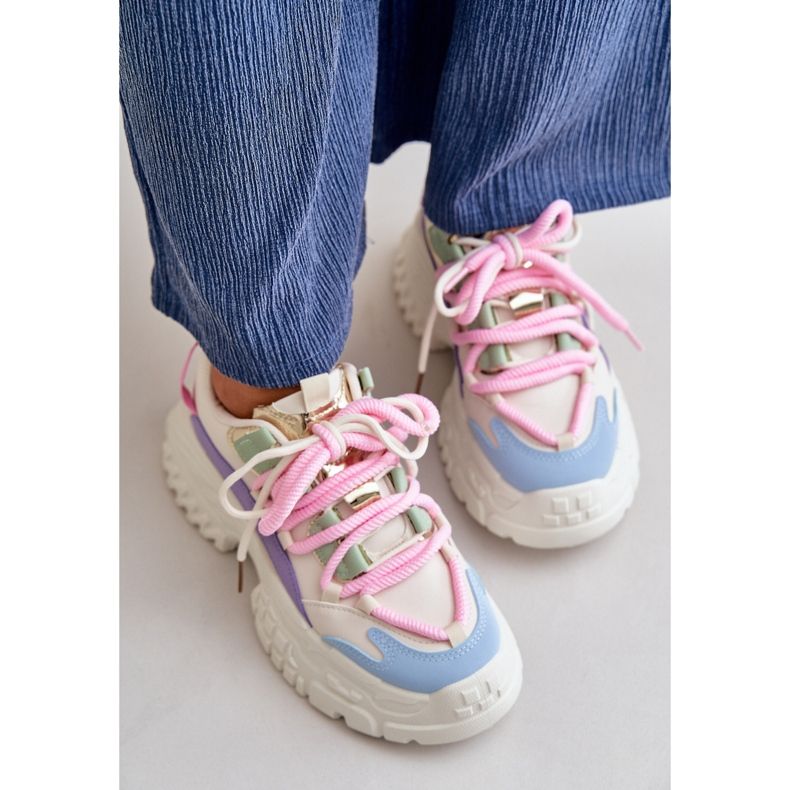 Damen-Sneaker mit dicker Sohle, mehrfarbig von Nevela beige 2